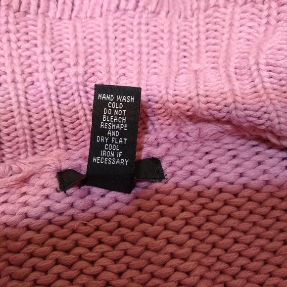 Baby Style Rose Pink Semi Open Sweater Cardigan Drawstring Wool Blend Medium - Picture 11 of 11